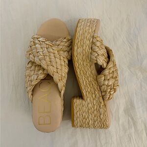 Women's Tan Woven Sandals